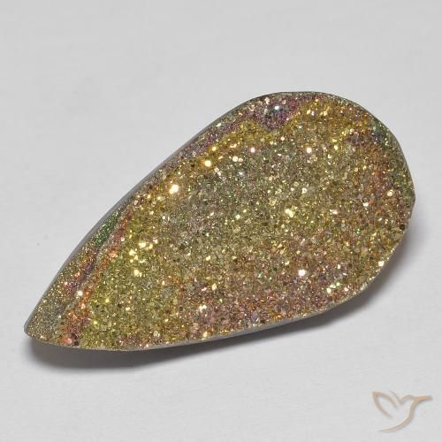 Pirite Arcobaleno Multicolore naturale da 12.27 ct, Forma a pera, Opaco
