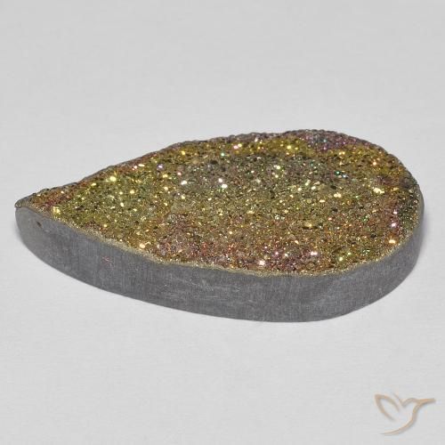 Pirite Arcobaleno Multicolore naturale da 12.27 ct, Forma a pera, Opaco