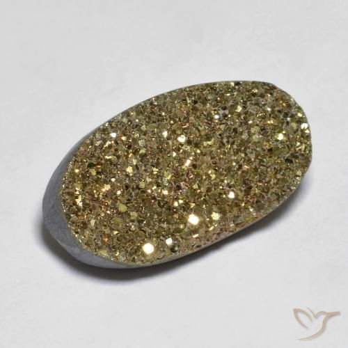 Pirite Arcobaleno Multicolore naturale da 10.10 ct, Ovale, Opaco