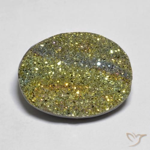 Pirite Arcobaleno Multicolore naturale da 12.55 ct, Ovale, Opaco