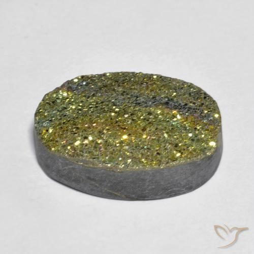 Pirite Arcobaleno Multicolore naturale da 12.55 ct, Ovale, Opaco