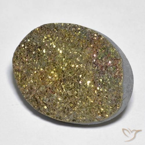 Pirite Arcobaleno Multicolore naturale da 19.53 ct, Ovale, Opaco