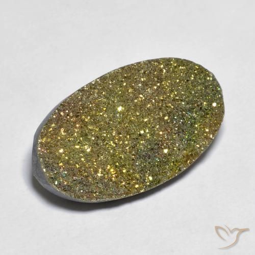 Pirite Arcobaleno Multicolore naturale da 10.83 ct, Ovale, Opaco