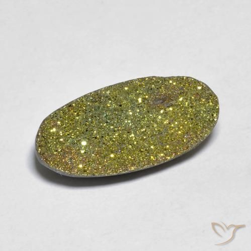 5.50ct Naturale Multicolore Pirite Arcobaleno, Ovale, Opaco
