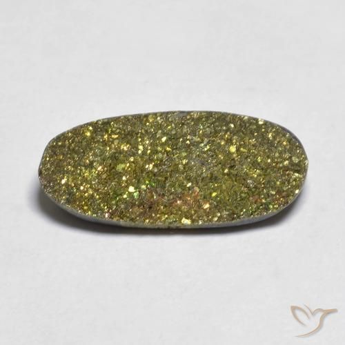 Pirite Arcobaleno Multicolore naturale da 7.24 ct, Ovale, Opaco