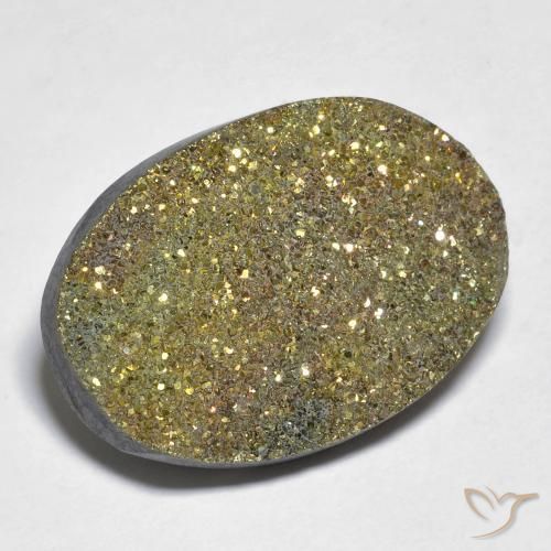 Pirite Arcobaleno Multicolore naturale da 18.36 ct, Ovale, Opaco