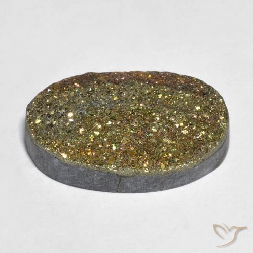 Pirite Arcobaleno Multicolore naturale da 14.61 ct, Ovale, Opaco