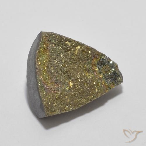 Pirite Arcobaleno Multicolore naturale da 4.89 ct, Taglio trillion, Opaco