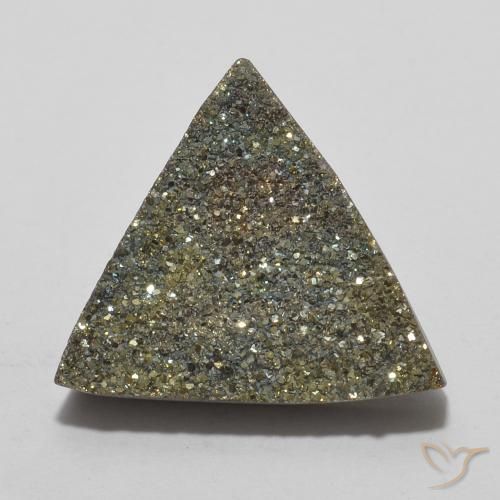 5.62ct Naturale Multicolore Pirite Arcobaleno, Taglio trillion, Opaco