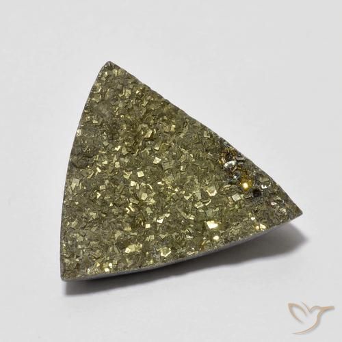 6.22ct Naturale Multicolore Pirite Arcobaleno, Taglio trillion, Opaco
