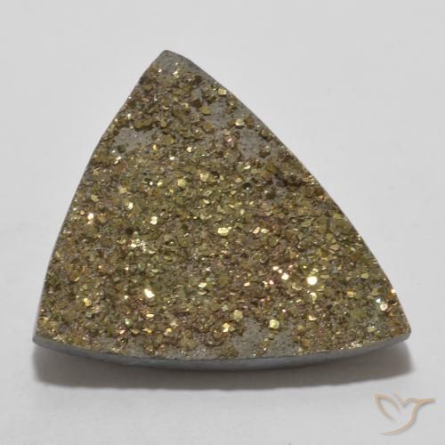 14.30ct Naturale Multicolore Pirite Arcobaleno, Taglio trillion, Opaco