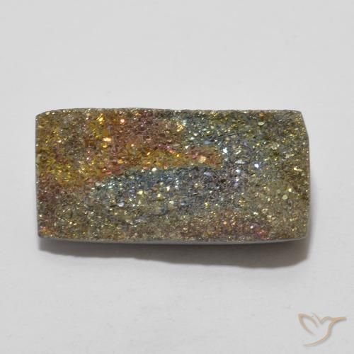 5.59ct Naturale Multicolore Pirite Arcobaleno, Taglio a baguette, Opaco