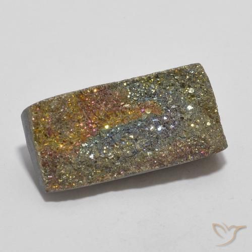 Pirite Arcobaleno Multicolore naturale da 5.59 ct, Taglio a baguette, Opaco