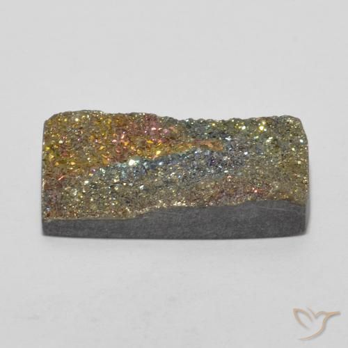 Pirite Arcobaleno Multicolore naturale da 5.59 ct, Taglio a baguette, Opaco