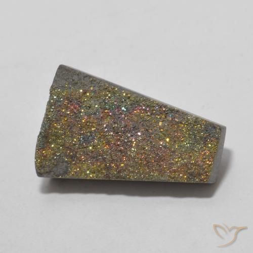 7.15ct Naturale Multicolore Pirite Arcobaleno, Taglio a fantasia, Opaco