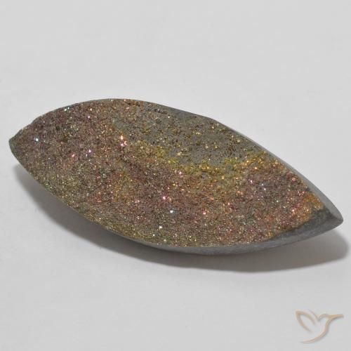Pirite Arcobaleno Multicolore naturale da 15.09 ct, Taglio marquise, Opaco