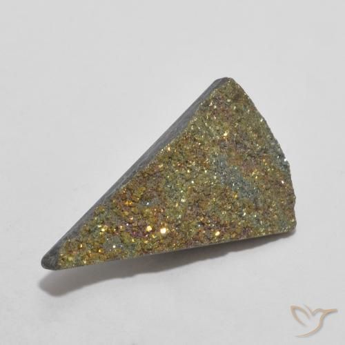 Pirite Arcobaleno Multicolore naturale da 4.43 ct, Taglio trillion, Opaco