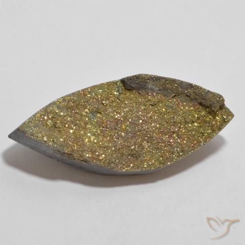 Pirite Arcobaleno Multicolore naturale da 13.66 ct, Taglio marquise, Opaco