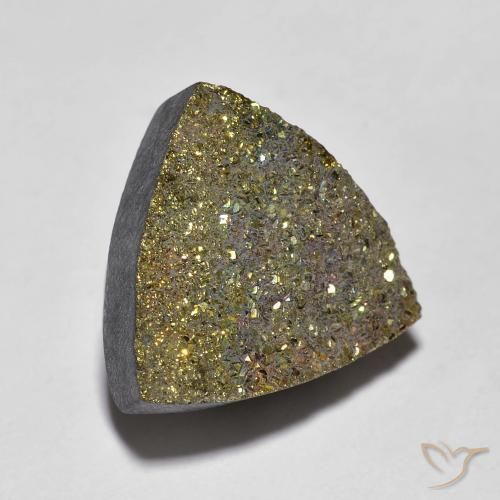 Pirite Arcobaleno Multicolore naturale da 6.36 ct, Taglio trillion, Opaco