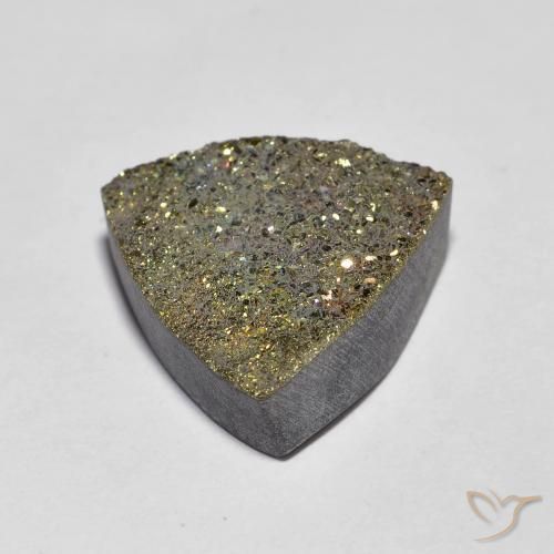 Pirite Arcobaleno Multicolore naturale da 6.36 ct, Taglio trillion, Opaco