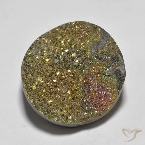 Pirite Arcobaleno Multicolore naturale da 13.50 ct, Rotondo, Opaco