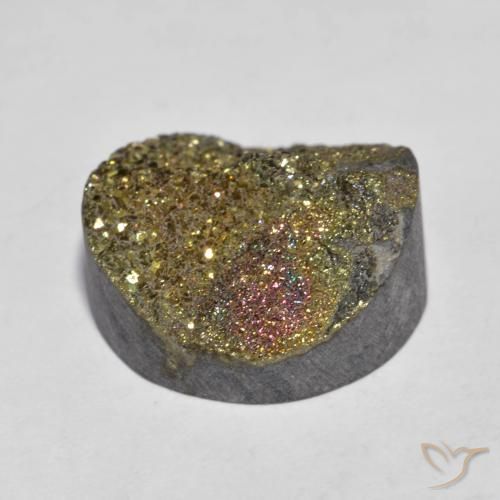 Pirite Arcobaleno Multicolore naturale da 13.50 ct, Rotondo, Opaco