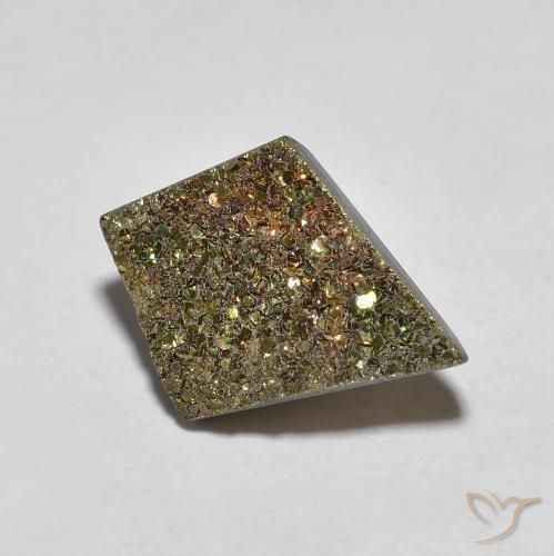 4.77ct Naturale Multicolore Pirite Arcobaleno, Taglio a fantasia, Opaco