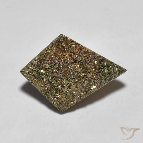 Pirite Arcobaleno Multicolore naturale da 4.77 ct, Taglio a fantasia, Opaco