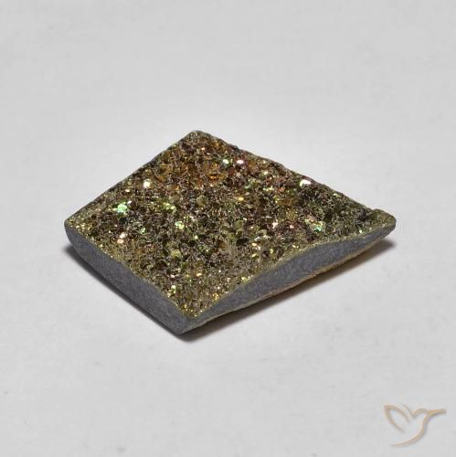 Pirite Arcobaleno Multicolore naturale da 4.77 ct, Taglio a fantasia, Opaco