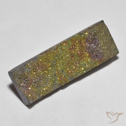 10.42ct Naturale Multicolore Pirite Arcobaleno, Taglio a baguette, Opaco