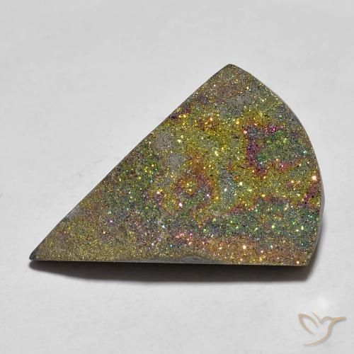 10.16ct Naturale Multicolore Pirite Arcobaleno, Forma a pera, Opaco