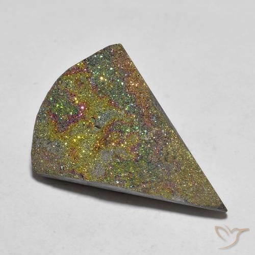 Pirite Arcobaleno Multicolore naturale da 10.16 ct, Forma a pera, Opaco