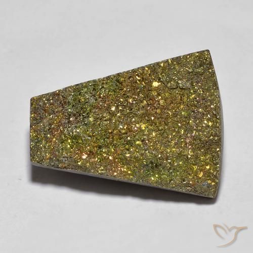 9.90ct Naturale Multicolore Pirite Arcobaleno, Taglio a fantasia, Opaco