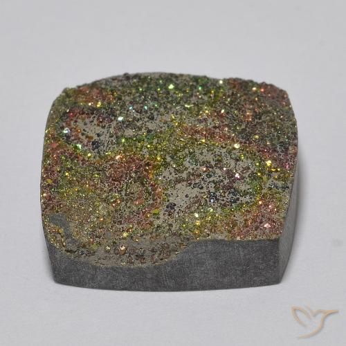 Pirite Arcobaleno Multicolore naturale da 9.32 ct, Quadrato, Opaco