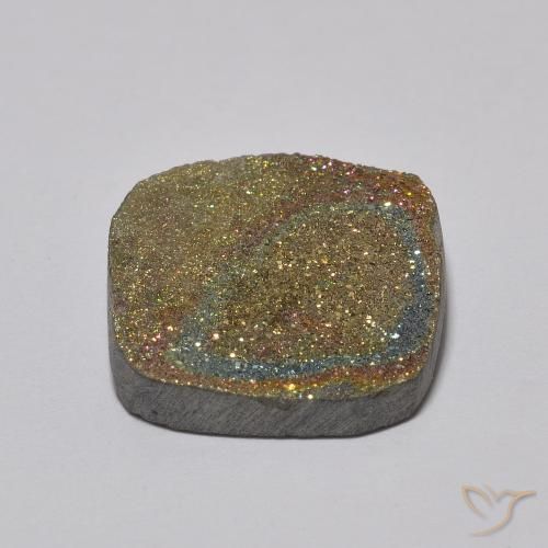 Pirite Arcobaleno Multicolore naturale da 10.04 ct, Cuscino, Opaco