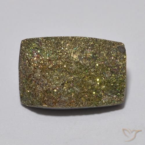 5.28ct Naturale Multicolore Pirite Arcobaleno, Taglio a baguette, Opaco