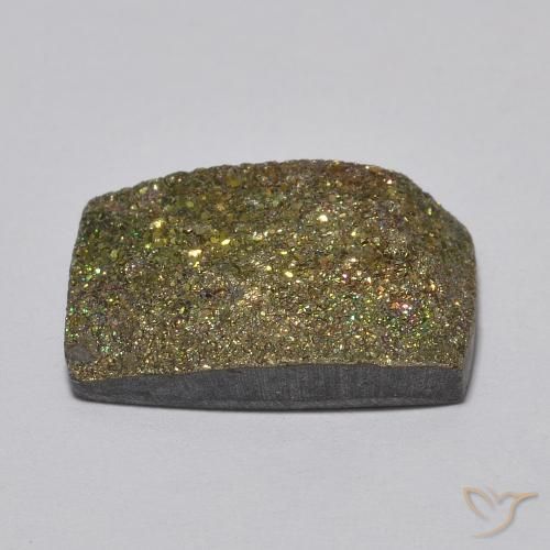 Pirite Arcobaleno Multicolore naturale da 5.28 ct, Taglio a baguette, Opaco