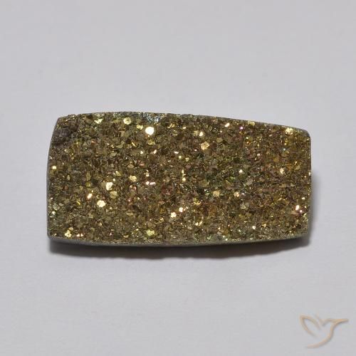 5.47ct Naturale Multicolore Pirite Arcobaleno, Taglio a baguette, Opaco