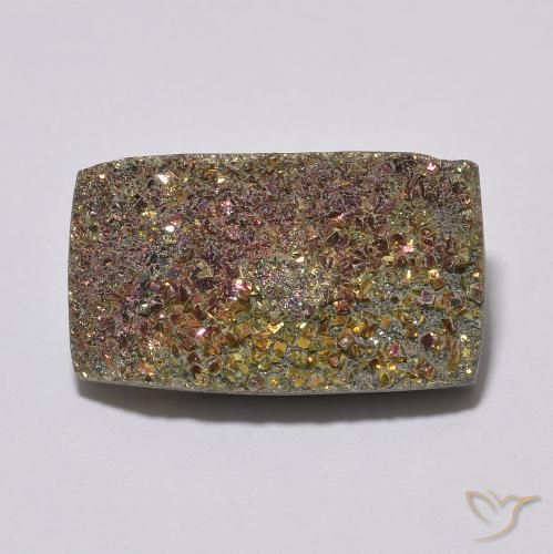 Pirite Arcobaleno Multicolore naturale da 7.91 ct, Taglio a baguette, Opaco