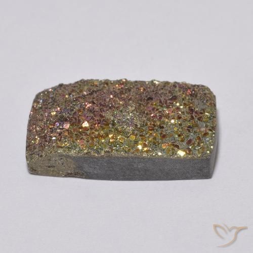 Pirite Arcobaleno Multicolore naturale da 7.91 ct, Taglio a baguette, Opaco