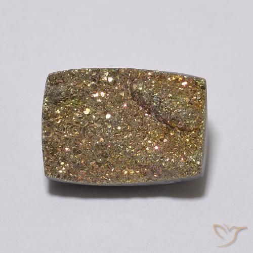 4.20ct Naturale Multicolore Pirite Arcobaleno, Taglio a baguette, Opaco