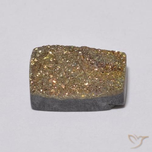 Pirite Arcobaleno Multicolore naturale da 4.20 ct, Taglio a baguette, Opaco