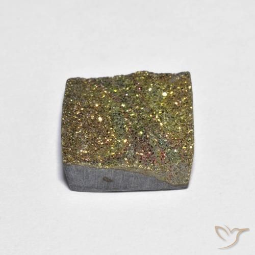Pirite Arcobaleno Multicolore naturale da 8.26 ct, Quadrato, Opaco