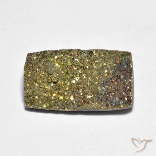 5.03ct Naturale Multicolore Pirite Arcobaleno, Taglio a baguette, Opaco