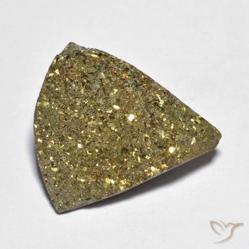 8.41ct Naturale Multicolore Pirite Arcobaleno, Taglio trillion, Opaco