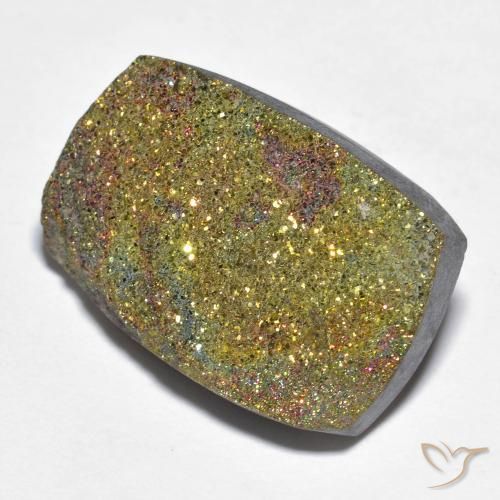 Pirite Arcobaleno Multicolore naturale da 18.08 ct, Taglio a baguette, Opaco