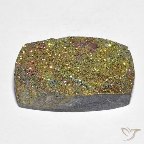 Pirite Arcobaleno Multicolore naturale da 18.08 ct, Taglio a baguette, Opaco