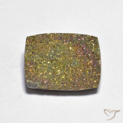 7.95ct Naturale Multicolore Pirite Arcobaleno, Taglio a baguette, Opaco