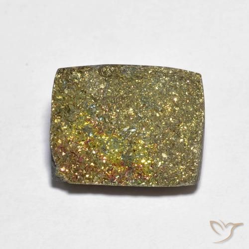 6.27ct Naturale Multicolore Pirite Arcobaleno, Taglio a baguette, Opaco