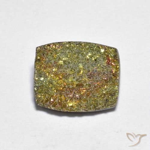 Pirite arcobaleno naturale multicolore da 3,58 ct, baguette, opaco